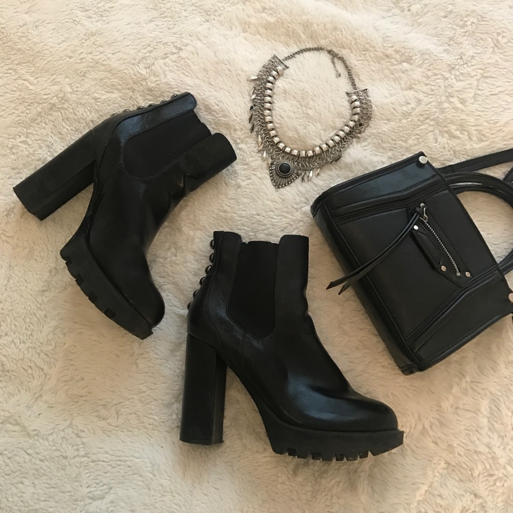 Nasty Gal Studded Leather Booties